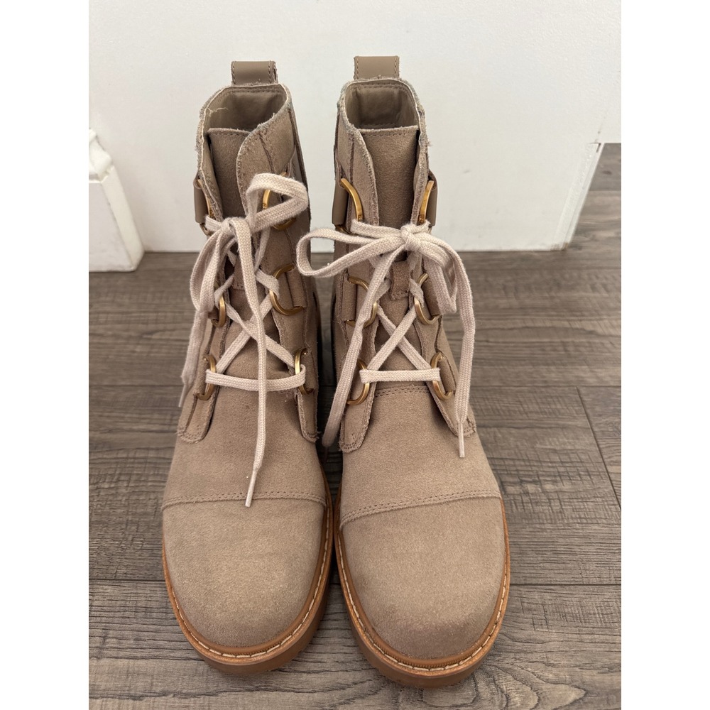 Sorel Lennox Lace Waterproof Suede Boots Tan Brown Gold Hardware NL5035-265 10